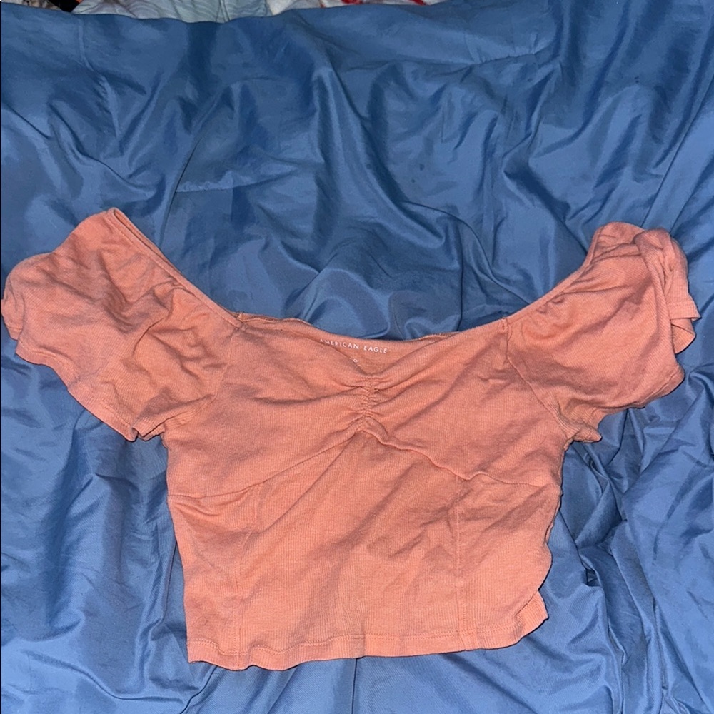 Women's Peach Off-Shoulder Top